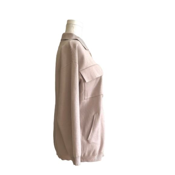 Suprelook Taupe Knit Button Front Long Sleeve Cardigan Sweater Shacket Small NEW - Picture 5 of 13